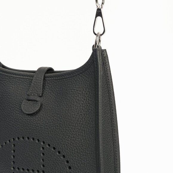 Hermes Evelyne TPM Noir Taurillon Clemence Leather Shoulder Bag - Picture 9 of 15